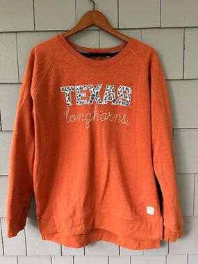 Pressbox Orange Graphic Crewneck with Printed Logo